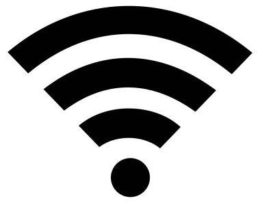 izole wifi ya da wi-fi Kablosuz düz simgesi