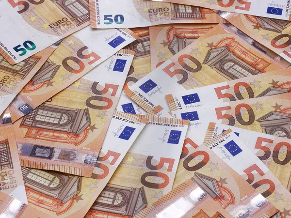 50 euro-bankjegy vagy számla szőnyeg háttér — Stock Fotó