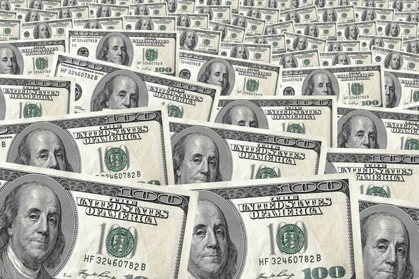 hundred US 100 banknotes bills background cash