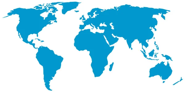 Mapa Del Mundo Blanco Mar Azul Tierra Vector Ilustración — Vector de stock