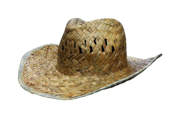 Cappello Paglia Sfondo Bianco — Foto Stock
