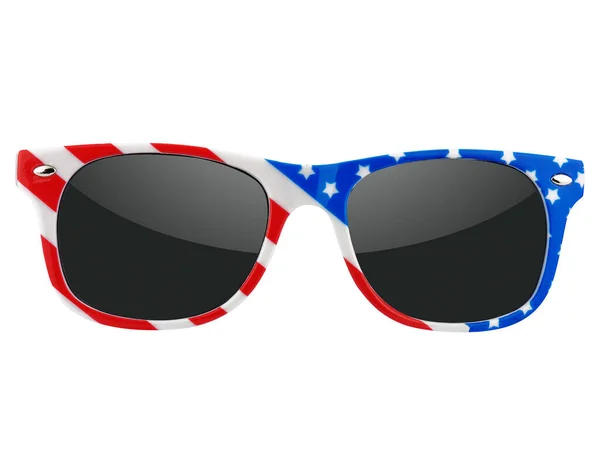 Amerika Birleşik Devletleri Bayrağına Sahip Güneş Gözlükleri Beyaz Arka Planda — Stok fotoğraf
