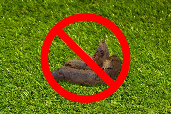 Forbidden Sign Dog Shit Grass — Zdjęcie stockowe