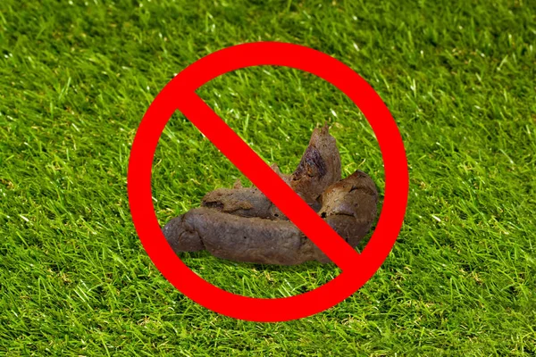 Forbidden Sign Dog Shit Grass — Stock fotografie