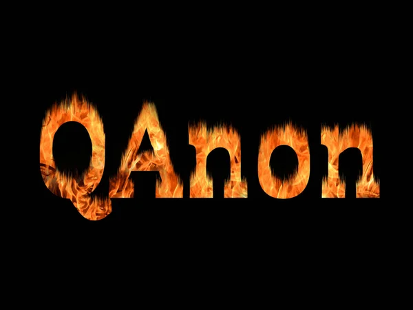 Qanon Anon Κείμενο Θεωρία Συνωμοσίας Βαθιά Κατάσταση Στην Πυρκαγιά Πάνω — Φωτογραφία Αρχείου