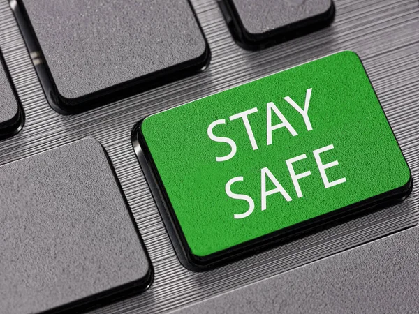 在电脑键盘预防讯息概念上保持安全匙 — 图库照片