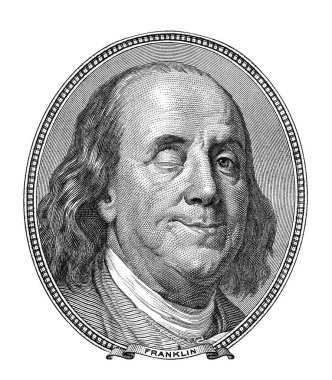 Benjamin Franklin sana göz kırpıyor ve gülümsüyor.
