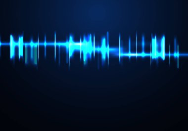Neon ses dalgaları ile vektör arka plan. Geleceğin teknolojisi illüstrasyon.