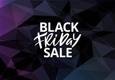 Black Friday Sale Poster Design. Hand Drawn Advertising Text on Dark Background. clipart