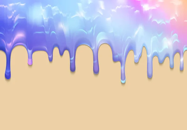 Vector colorido gotejamento pintura fundo. Textura holográfica do vidro. Ilustração de sorvete líquido . —  Vetores de Stock