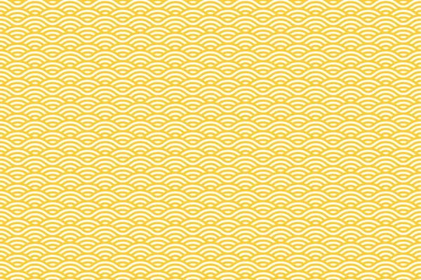 Wektor wzór z biało -żółtymi paskami. Tekstura fale morza. Noodle i makaron koncepcja streszczenie tło — Wektor stockowy