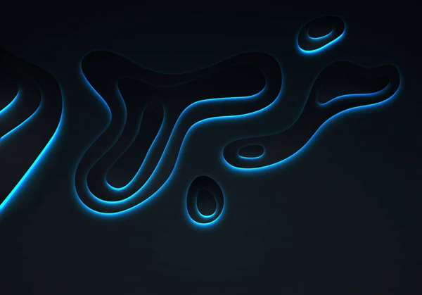 Papier noir Découpe fond avec bleu brillant. Illustration vectorielle abstraite — Image vectorielle