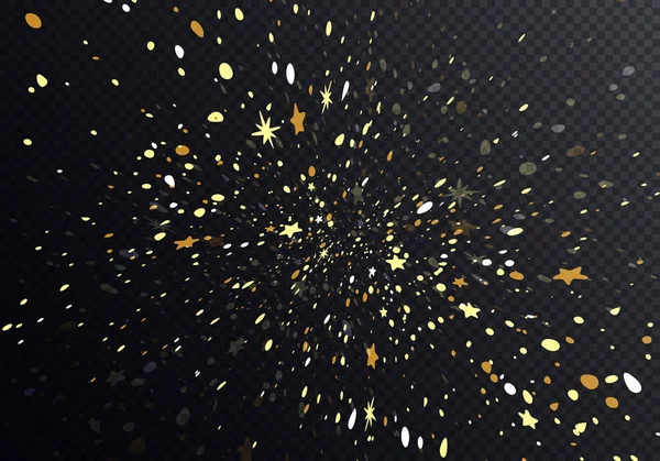 Fundo abstrato das estrelas cadentes. Ilustração de fogos de artifício vetorial. Golden Confetti cair em fundo escuro . —  Vetores de Stock