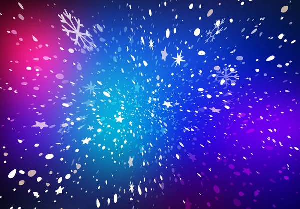 Fond de lumières floues avec neige tombante. abstrait coloré hiver bg — Image vectorielle