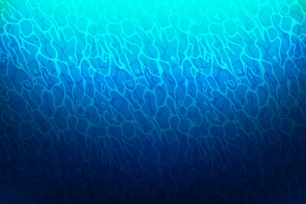 Unterwasser-Ansicht blauer Hintergrund mit Wellen, Sonnenlicht und Wellen. Vektor Ozean unter der Wasseroberfläche — Stockvektor
