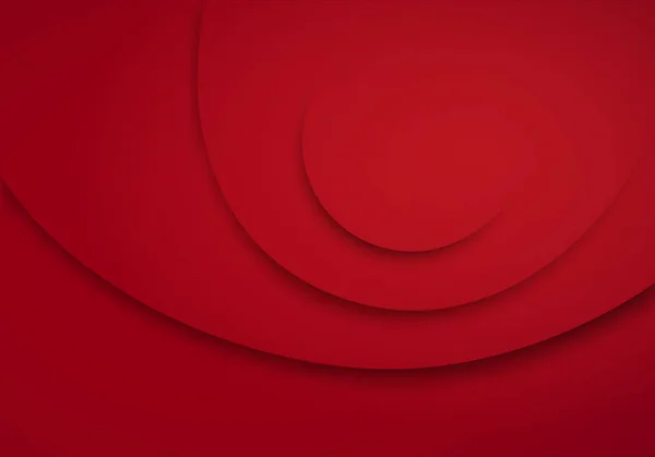 Astratto sfondo rosso con strisce cerchio. Bandiera minima vettoriale — Vettoriale Stock