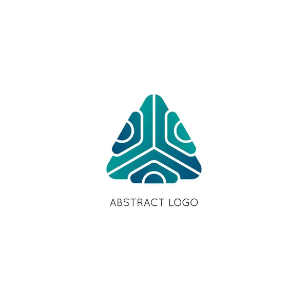 Logotipo abstracto del triángulo vectorial. Símbolo geométrico con gradiente. Elemento de diseño para la identidad y los iconos de la empresa — Archivo Imágenes Vectoriales