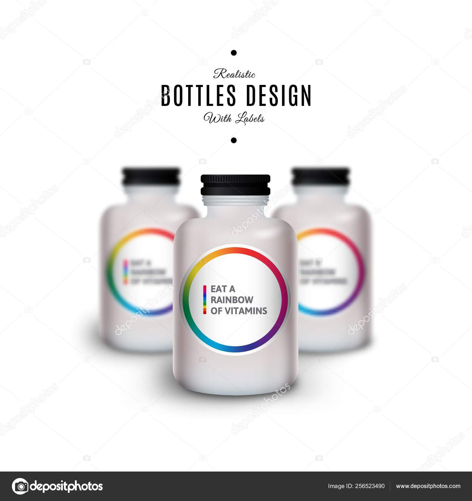 Download Vector Mockup Of White Realistic Plastic Bottles With Vitamins Product Packaging Design Plastic Container Mock Up Stock Vector C Bridddy 256523490 PSD Mockup Templates