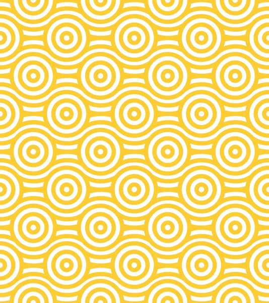 Modèle sans couture vectoriel avec des cercles. Fond géométrique jaune. Texture minimaliste moderne — Image vectorielle