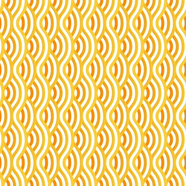 Yellow Waves Vector Background. Seamless Pattern with Halftone — Stock Vector