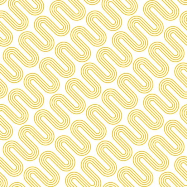 Gelbe Wellen auf weißem Hintergrund. Vektor nahtloses Muster — Stockvektor
