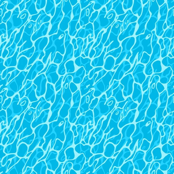 輝く水面との紺碧のシームレスなパターン。ベクトル海リップル。抽象的な青い波の背景 — ストックベクタ