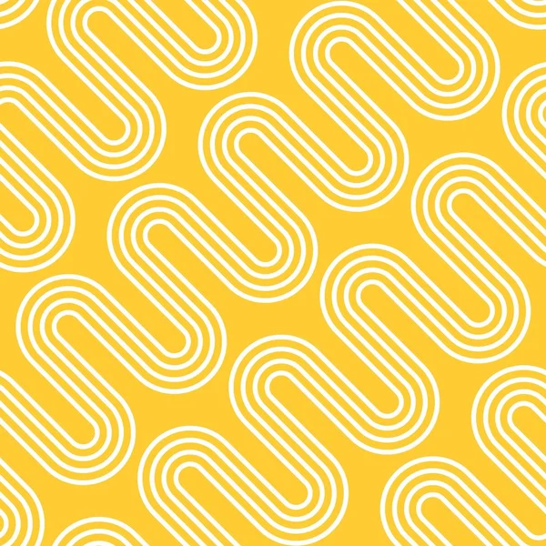 Elektrik radyant Isıtma soyut Illustration. Sarı arka planda beyaz dalgalar. Vektör Dikişsiz desen — Stok Vektör