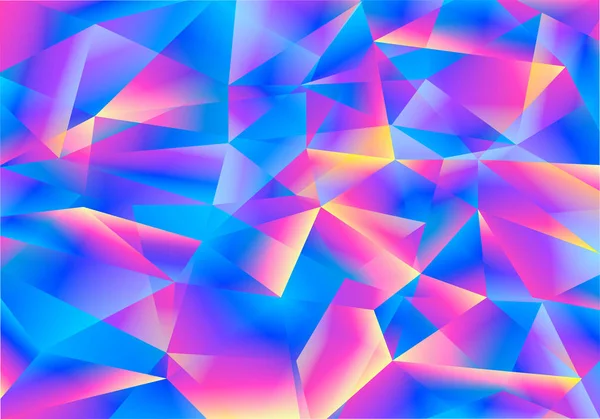 Fondo de color brillante con triángulos abstractos. Vector iridiscente brillante Bg — Vector de stock