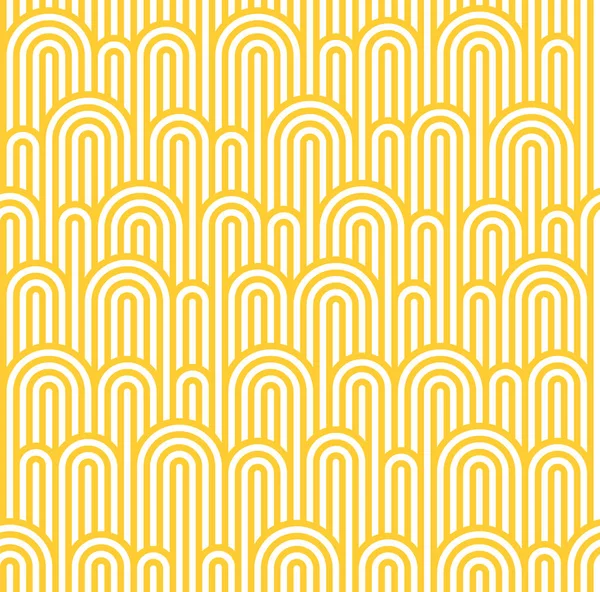 Vector Seamless Pattern with White and Yellow Waves. Stripes with Waves Texture. Noodle and Pasta Abstract Background — Stockový vektor