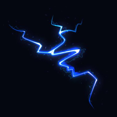 Karanlık Arka Planda Soyut Renkli Şimşek Deşarjının Vektör İllüstrasyonu.