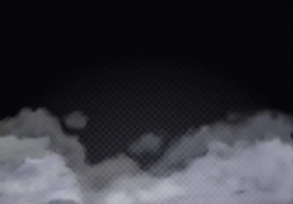Niebla aislada realista o ilustración del humo. Efecto especial transparente. Nubosidad vectorial blanca, niebla fondo de humo — Archivo Imágenes Vectoriales