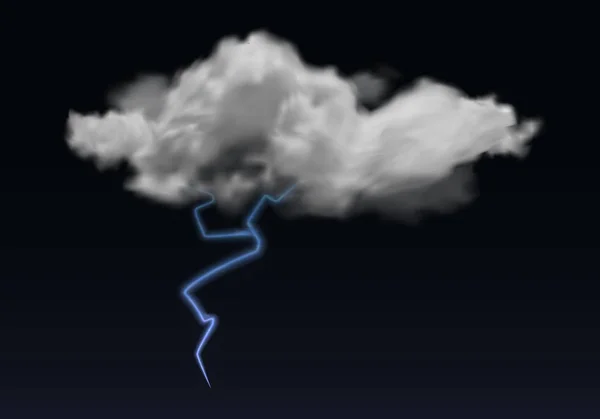 Ilustración vectorial de Thundercloud y Lightning. Icono del tiempo tormentoso — Archivo Imágenes Vectoriales