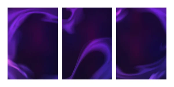 Vektor mystische lila Hintergründe. Rauchdampf, Wolkenfluss, Flüssigkeitsrahmen. abstrakt 3d bg — Stockvektor