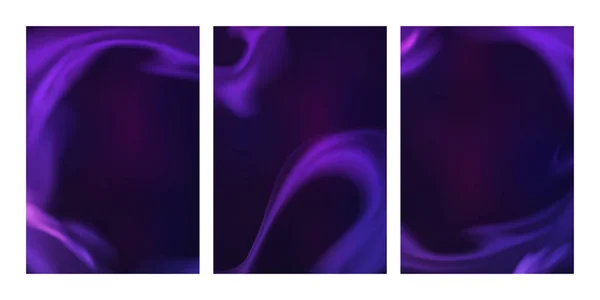 Vetor Místico Roxo Fundos. Fumar vapor, fluxo de nuvem, quadro de fluido. Abstrato 3d Bg —  Vetores de Stock