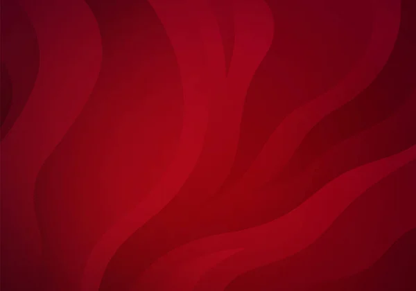 Red Wavy Flow Background. Bg dynamique vectorielle avec dégradé de rubis — Image vectorielle