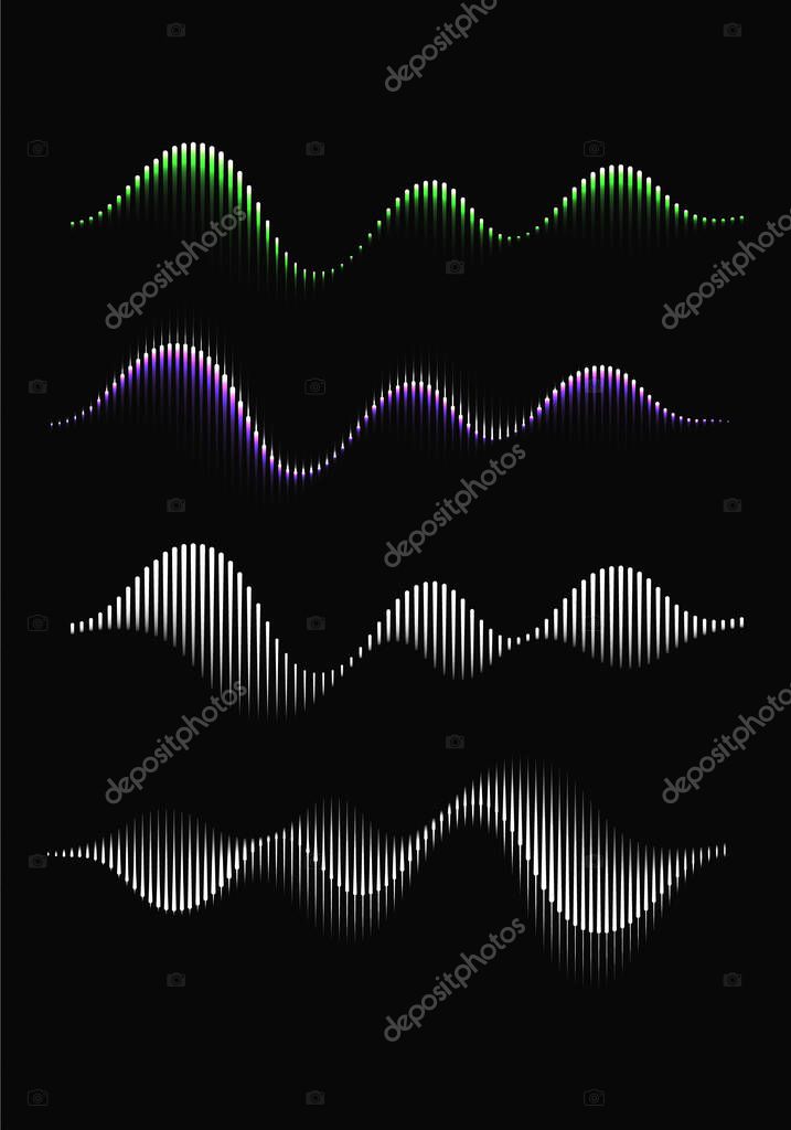 Abstract Illustration of Sound Wave Rhythm. Vector Modern Equalizer