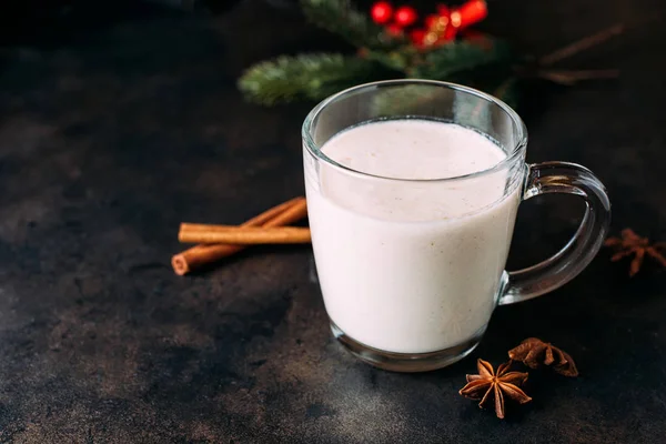 Lait Poule Traditionnel Noël Avec Cannelle Étoiles Anis Noix Muscade — Photo