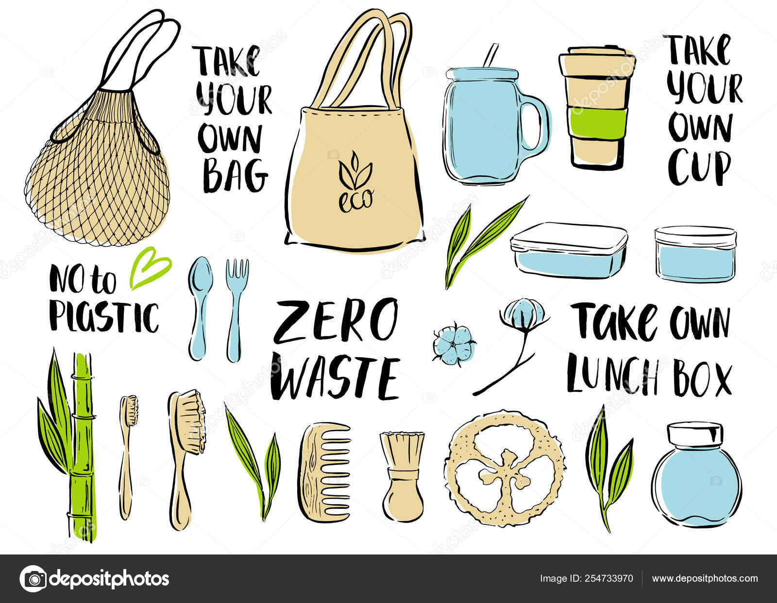 Zero waste concept Royalty Free Vector Image - VectorStock