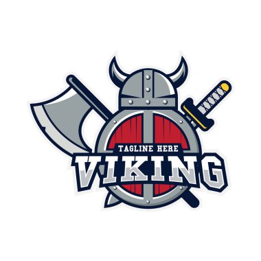 Viking savaşçısı logo tasarım şablonu