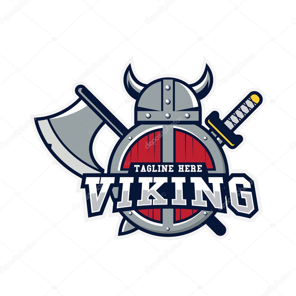 Viking warrior logo design template