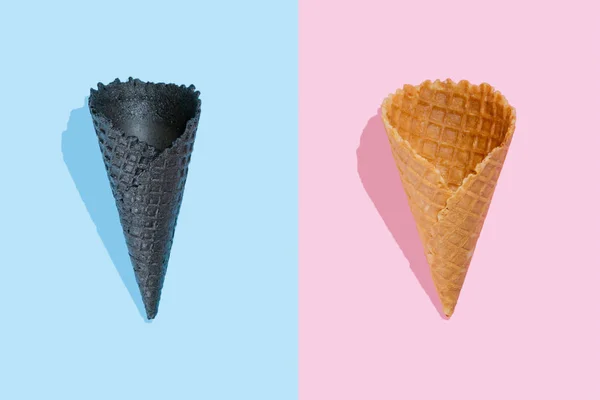 Layout criativo - cones de sorvete — Fotografia de Stock