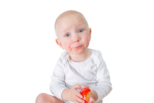 Concept d'allergie alimentaire - bébé avec dermatite sur les joues — Photo