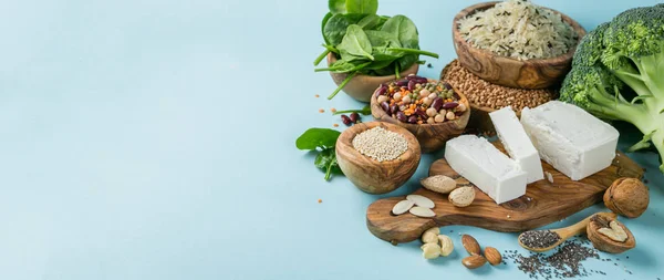 Seleção de fontes de proteína vegetariana - dieta saudável concent — Fotografia de Stock