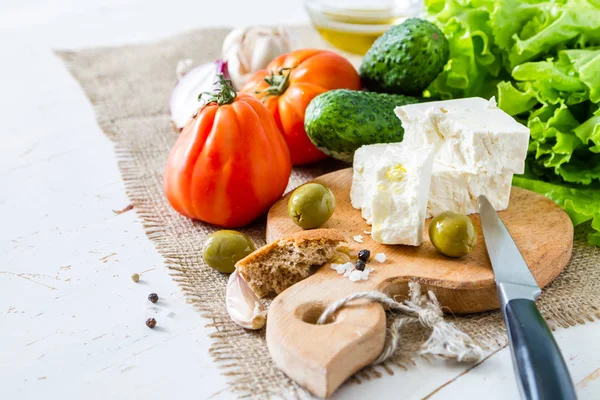Ingredientes de ensalada griega — Foto de Stock