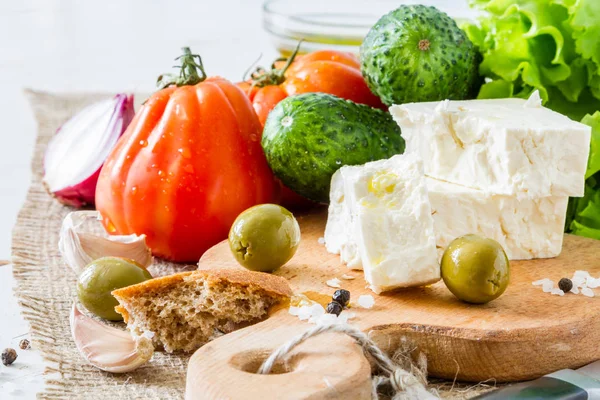 Griekse salade ingrediënten — Stockfoto
