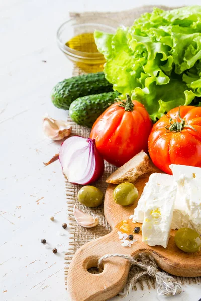 Greek salad ingredients — Stock Photo, Image