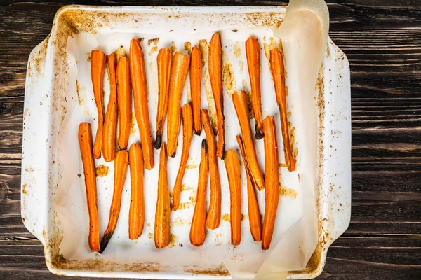 Здоровий картопля фрі альтернатива - морква картопля фрі, чіпси — стокове фото