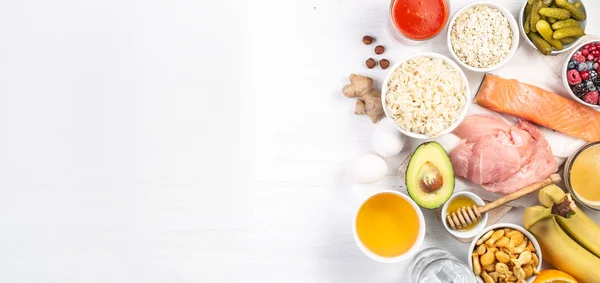 Selección de alimentos que ayudan con la resaca — Foto de Stock