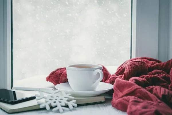 Winter cozy hot chocolate — Stock Photo, Image