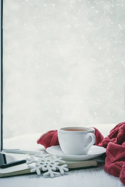 Winter cozy hot chocolate — Stock Photo, Image